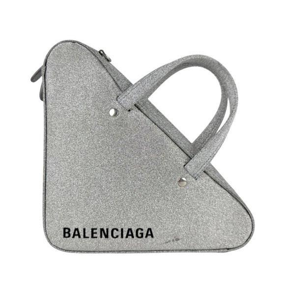 Balenciaga Triangle Duffle Bag, XS, Leather, Silver, Women's, z6201 - Picture 1 of 5